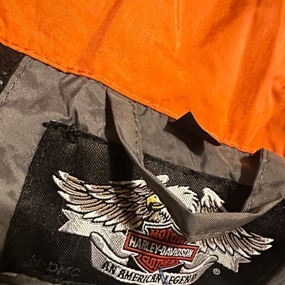 Vintage Y2K Harley-Davidson Silver and Orange Windbreaker - Picture 7 of 9